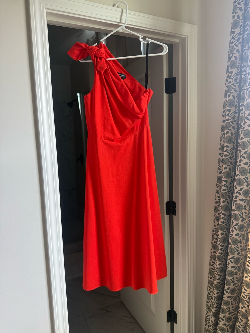 kate spade Vibrant Red One-Shoulder Dress with Shoulder Tie